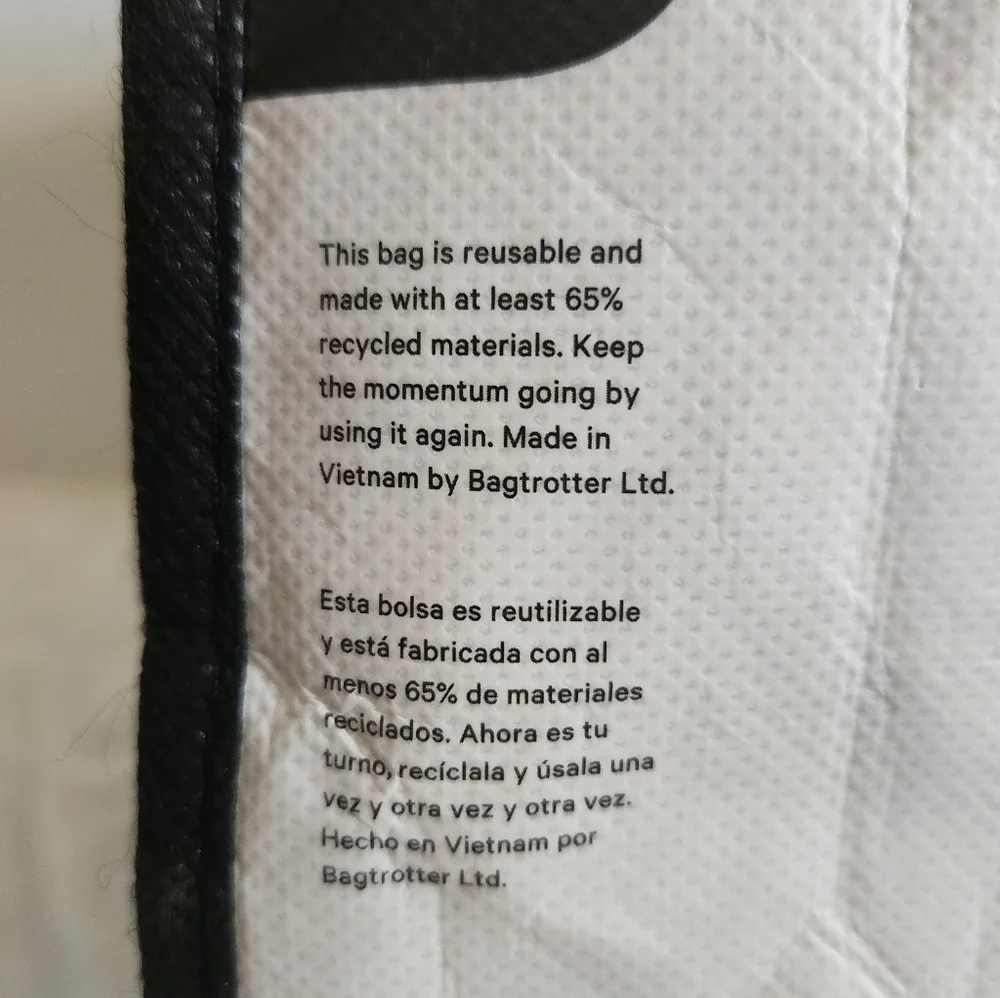 Lululemon Holiday Special Edition Black White Small Reusable Carryall Tote Bag
